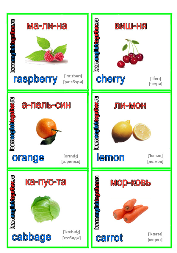 карточки для изучения английского языка