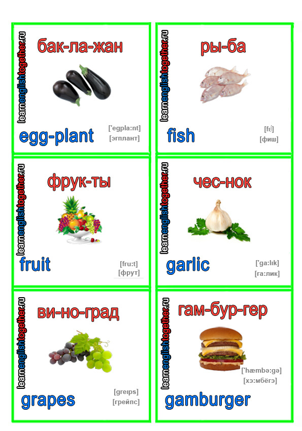 английские слова с иллюстрациями